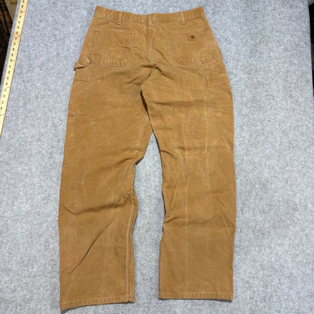 Carhartt Mens Duck Brown Carpenter Pants Canvas Work Trousers 36x31